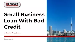 Small Business Loan With Bad Credit
