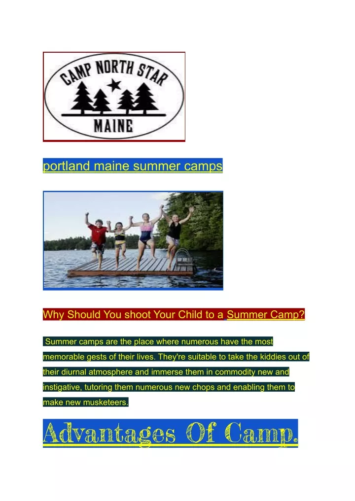 portland maine summer camps