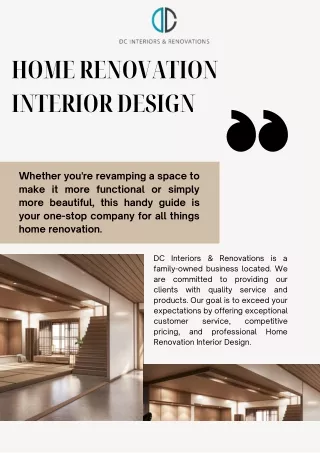Home Renovation Interior Design | Dc Interiors & Renovations