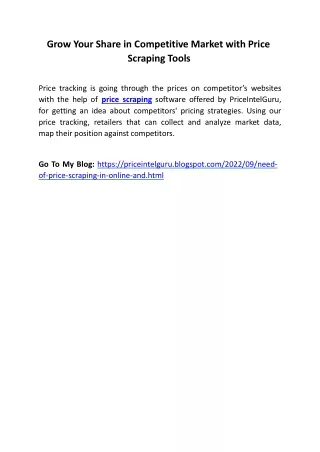 grow your share in competitive market with price