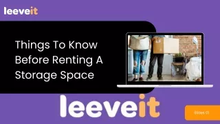 Things To Know Before Renting A Storage Space