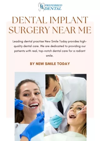 Get The Dental Implant Surgery Near Me in Ellicott City | By New Smile Today