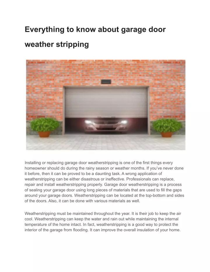 everything to know about garage door