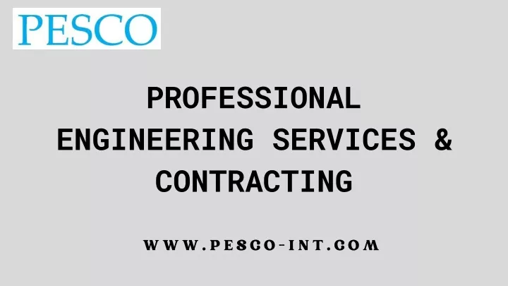 professional engineering services contracting