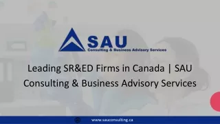 Leading SR&ED Firms in Canada  SAU Consulting & Business Advisory Services