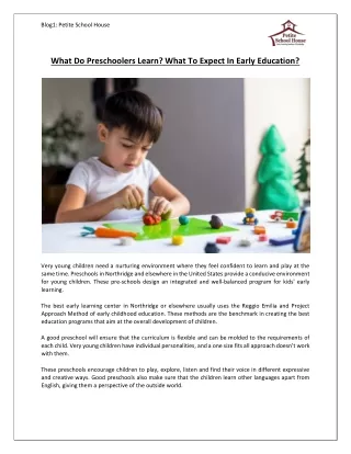 What Do Preschoolers Learn- What To Expect In Early Education