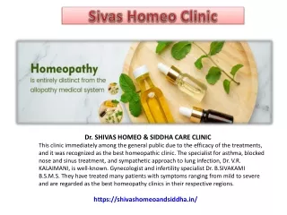 Homeopathy Clinic In Pattukottai