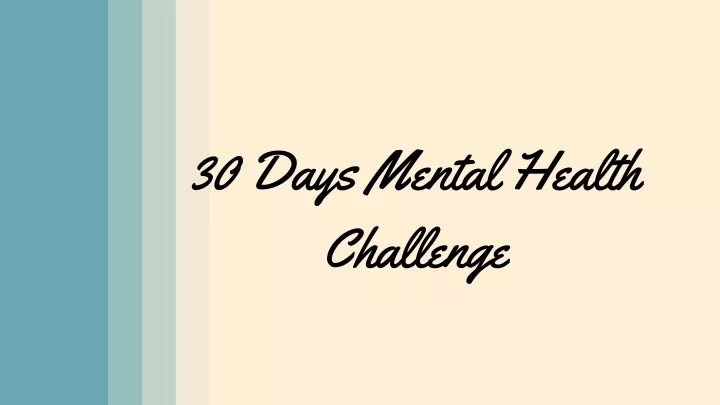 30 days mental health challenge