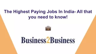 The Highest Paying Jobs In India- All that you need to know!