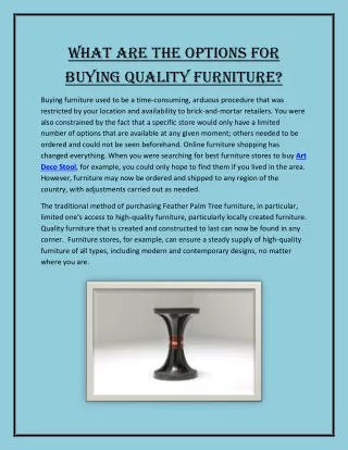 What Are The Options For Buying Quality Furniture?
