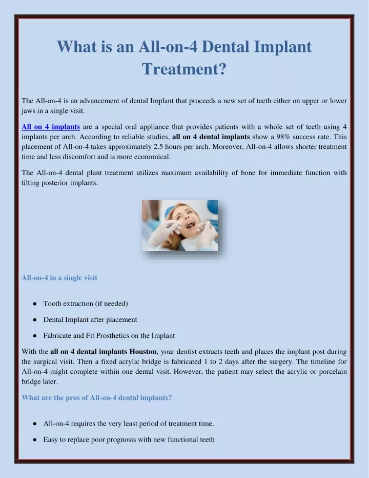 what is an all on 4 dental implant treatment