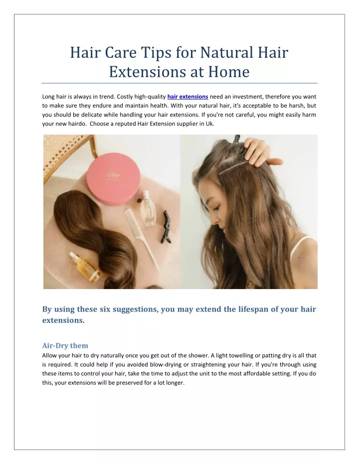 hair care tips for natural hair extensions at home