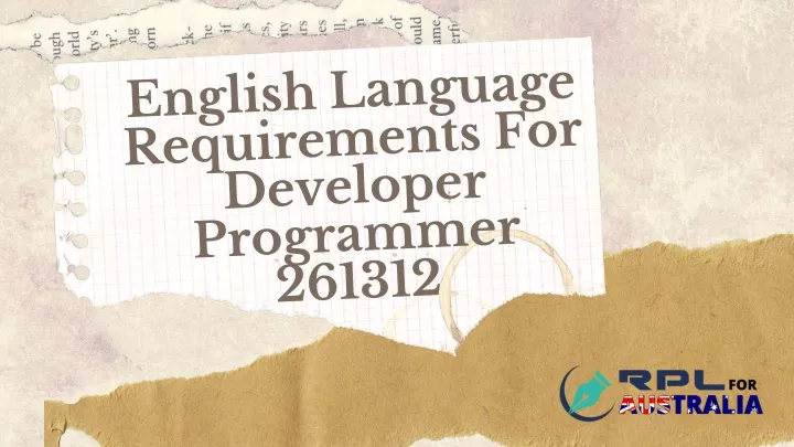 english language requirements for developer