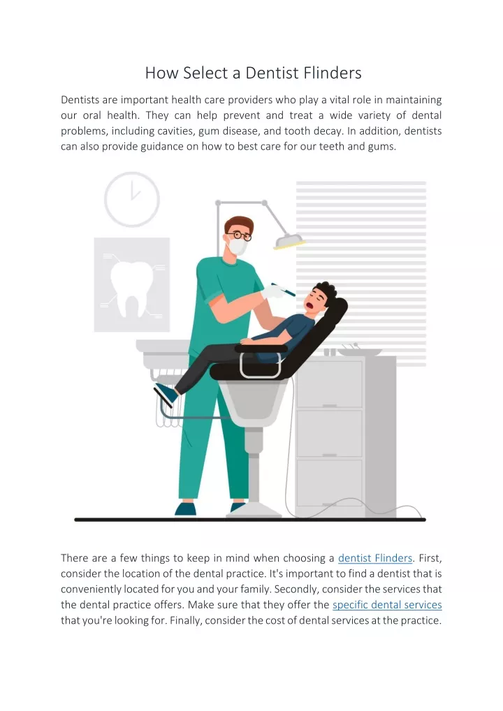 how select a dentist flinders