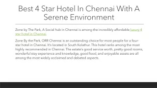Best 4 Star Hotel In Chennai With A Serene Environment_