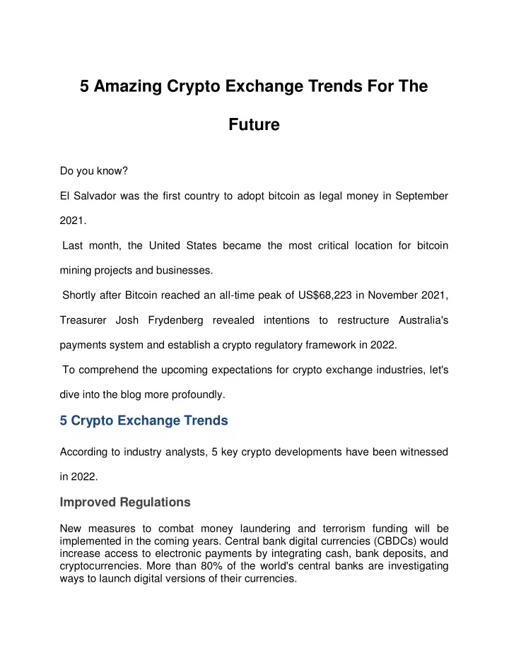 5 amazing crypto exchange trends for the