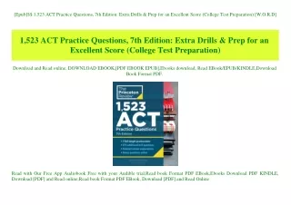 [Epub]$$ 1 523 ACT Practice Questions  7th Edition Extra Drills & Prep for an Excellent Score (College Test Preparation)
