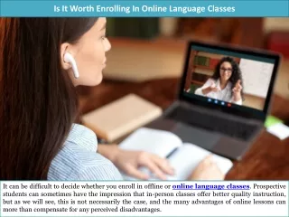 is it worth enrolling in online language classes