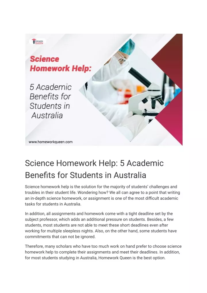 science homework help 5 academic benefits