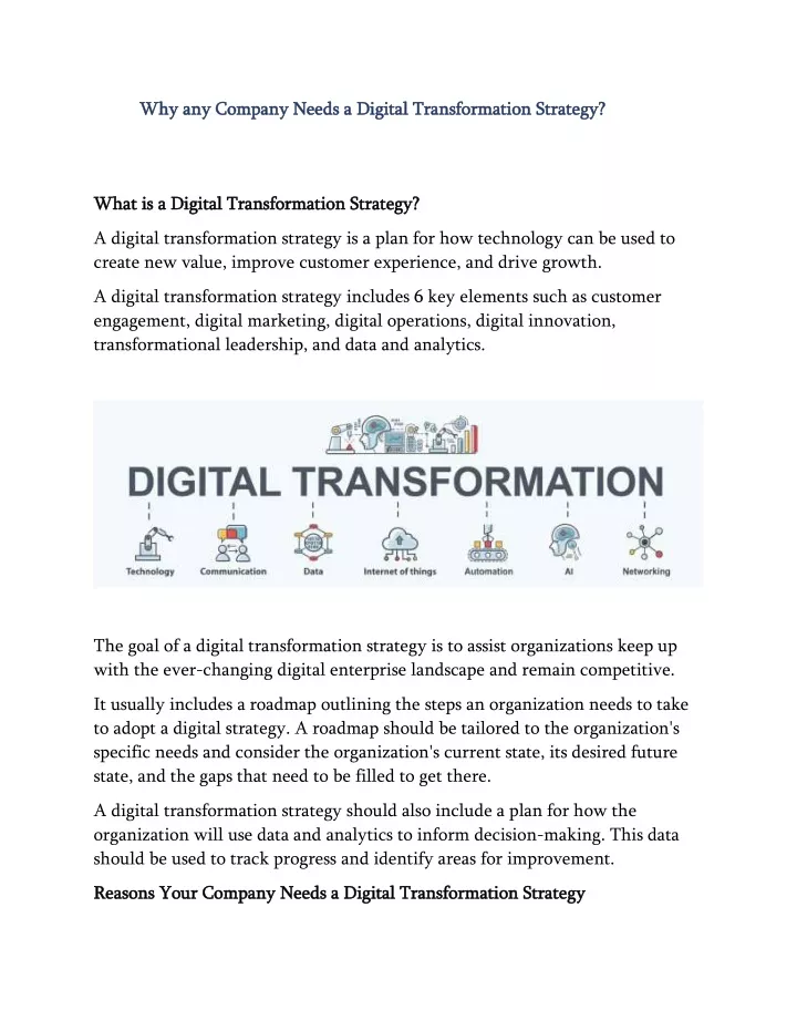 why any company needs a digital transformation