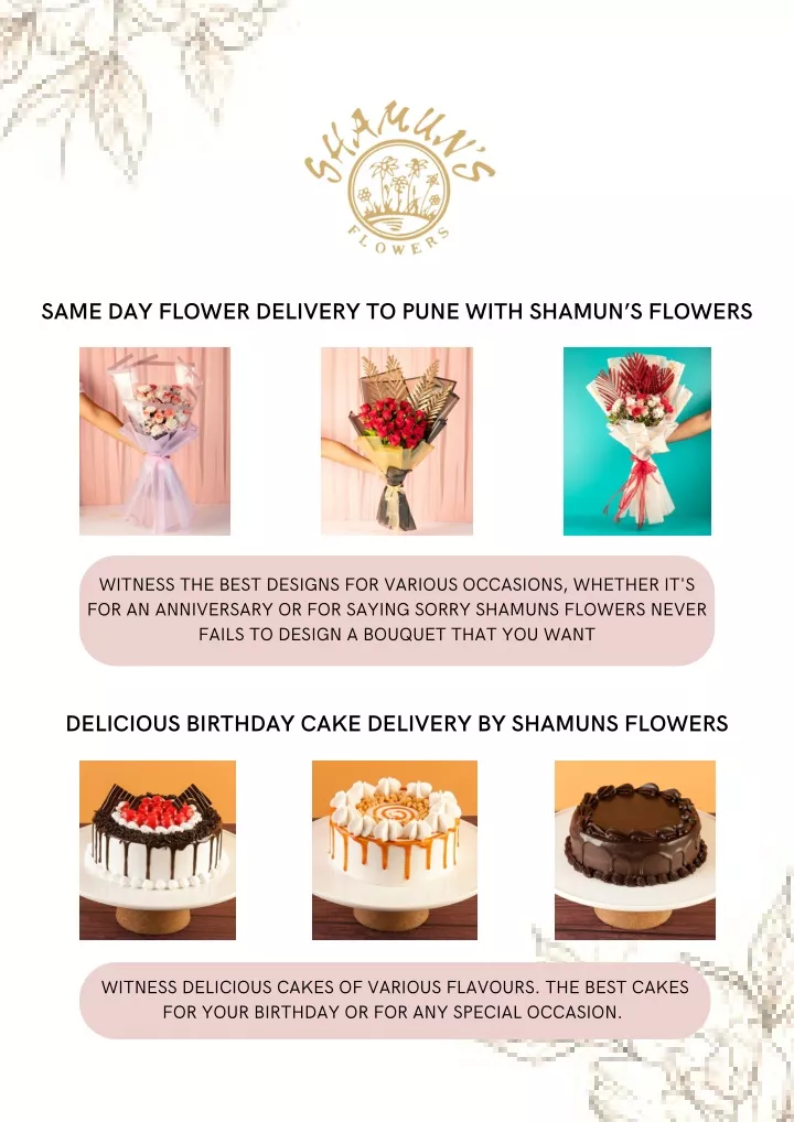 same day flower delivery to pune with shamun
