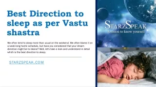 Best Direction to sleep as per Vastu shastra PPT