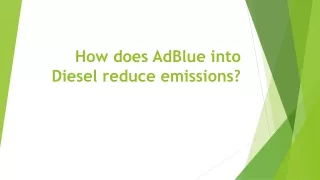 how does adblue into diesel reduce emissions