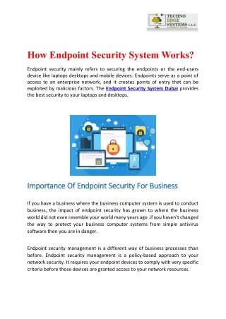 how endpoint security system works
