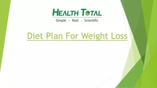 Diet Plan For Weight Loss