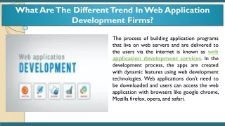 what are the different trend in web application