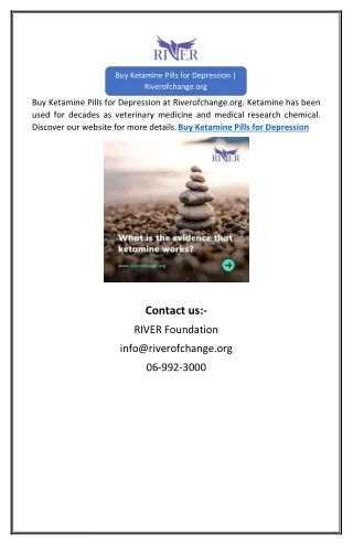 Buy Ketamine Pills for Depression | Riverofchange.org
