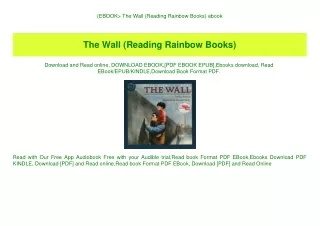 (EBOOK The Wall (Reading Rainbow Books) ebook