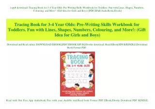 {epub download} Tracing Book for 3-4 Year Olds Pre-Writing Skills Workbook for Toddlers. Fun with Lines  Shapes  Numbers