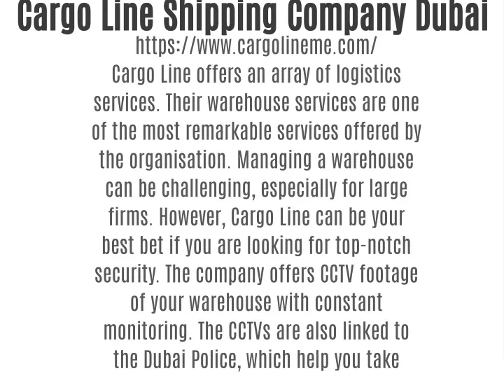 cargo line shipping company dubai https