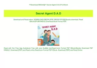 Download EBOoK@ Secret Agent D.A.D Full Book