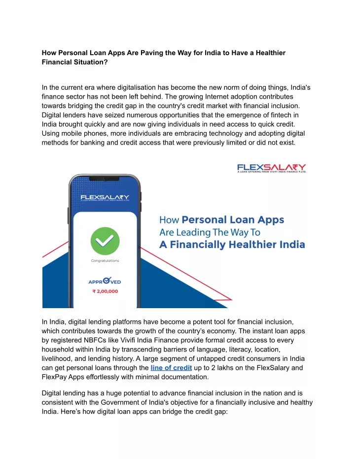 how personal loan apps are paving