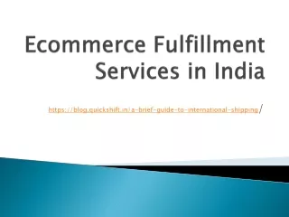 ecommerce fulfillment services in india