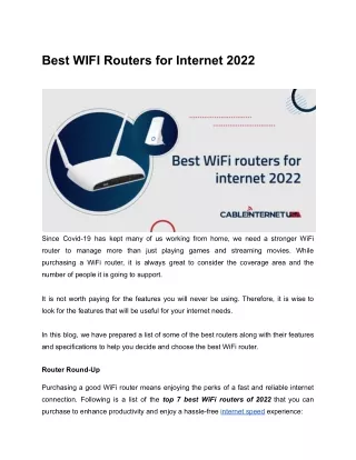 Best WIFI Routers for Internet 2022