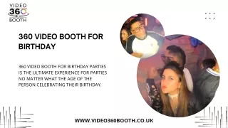 360 Video Booth For Birthday