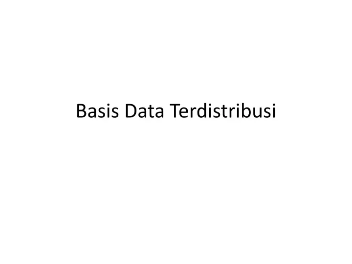 basis data terdistribusi