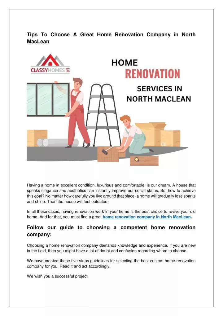 tips to choose a great home renovation company
