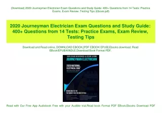 (Download) 2020 Journeyman Electrician Exam Questions and Study Guide 400  Questions from 14 Tests Practice Exams  Exam