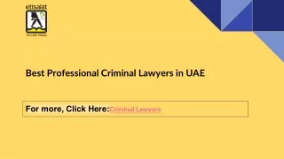 Best Professional Criminal Lawyers in UAE