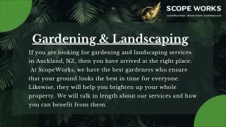 Gardening and Landscaping Services in Auckland  Scopeworks