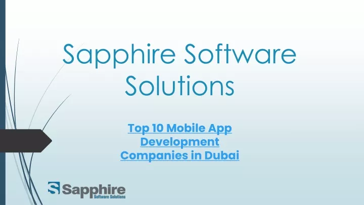 sapphire software solutions