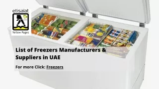 List of Freezers Manufacturers & Suppliers in UAE