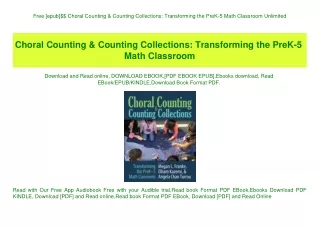Free [epub]$$ Choral Counting & Counting Collections Transforming the PreK-5 Math Classroom Unlimited