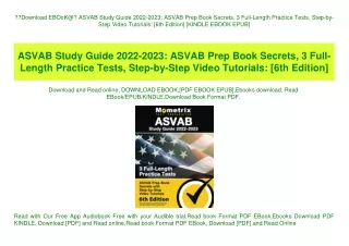 Download EBOoK@ ASVAB Study Guide 2022-2023 ASVAB Prep Book Secrets  3 Full-Length Practice Tests  Step-by-Step Video Tu