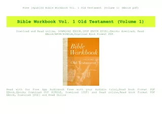 Free [epub]$$ Bible Workbook Vol. 1 Old Testament (Volume 1) (Ebook pdf)