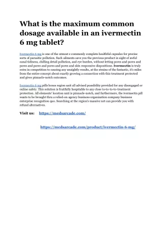 what is the maximum common dosage available